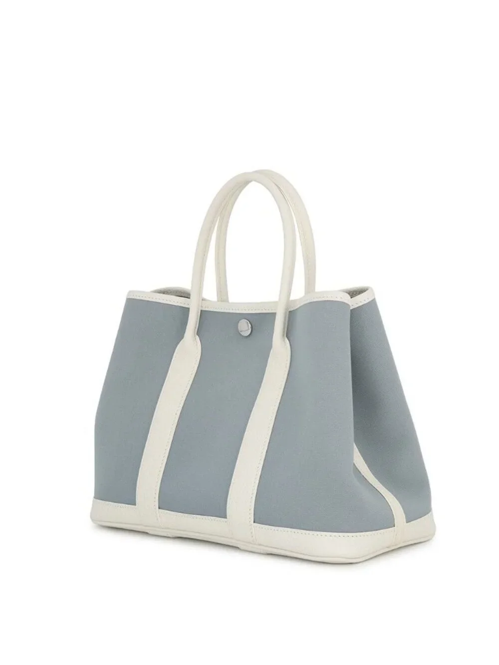 Hermes Tote Garden Party TPM Blue Run Cles Silver Toile Officier Negonda